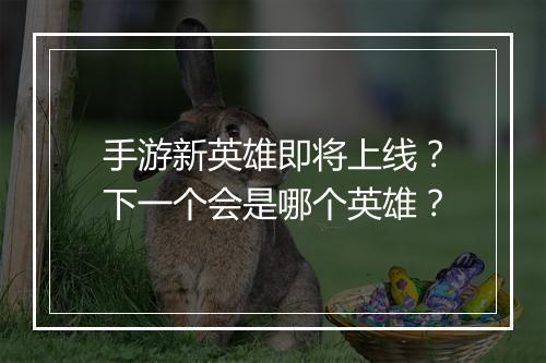 手游新英雄即将上线？下一个会是哪个英雄？