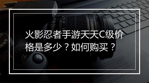 火影忍者手游天天C级价格是多少？如何购买？