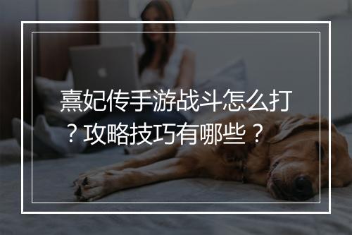 熹妃传手游战斗怎么打？攻略技巧有哪些？