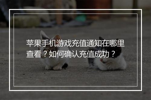 苹果手机游戏充值通知在哪里查看？如何确认充值成功？