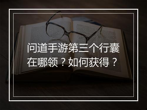 问道手游第三个行囊在哪领？如何获得？
