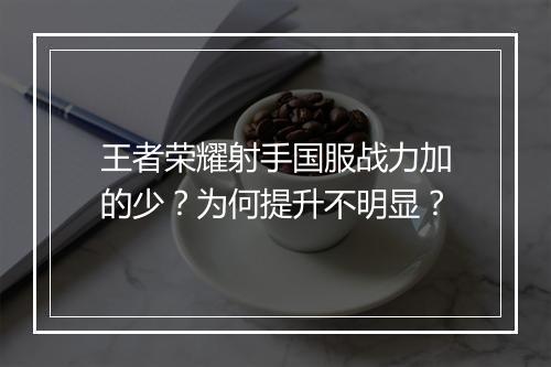 王者荣耀射手国服战力加的少？为何提升不明显？
