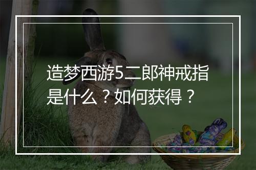 造梦西游5二郎神戒指是什么？如何获得？