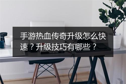 手游热血传奇升级怎么快速？升级技巧有哪些？