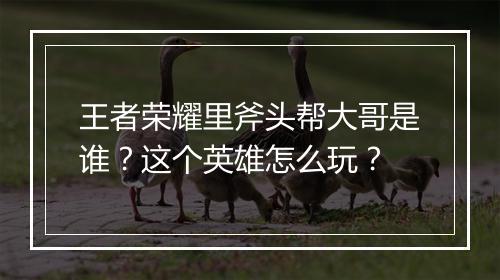 王者荣耀里斧头帮大哥是谁？这个英雄怎么玩？