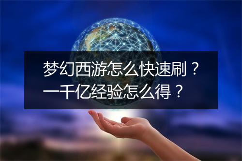 梦幻西游怎么快速刷？一千亿经验怎么得？