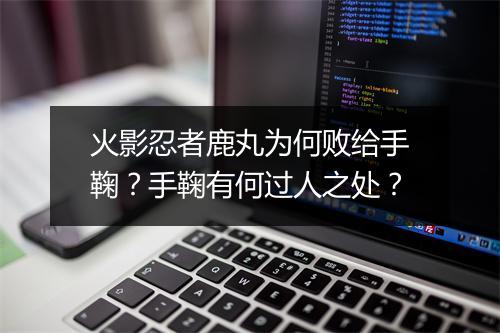 火影忍者鹿丸为何败给手鞠？手鞠有何过人之处？