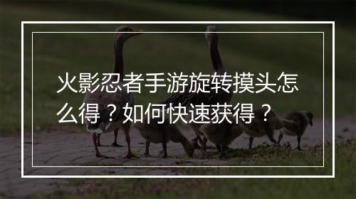 火影忍者手游旋转摸头怎么得？如何快速获得？