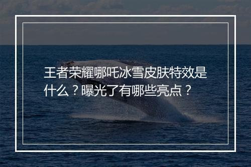 王者荣耀哪吒冰雪皮肤特效是什么？曝光了有哪些亮点？