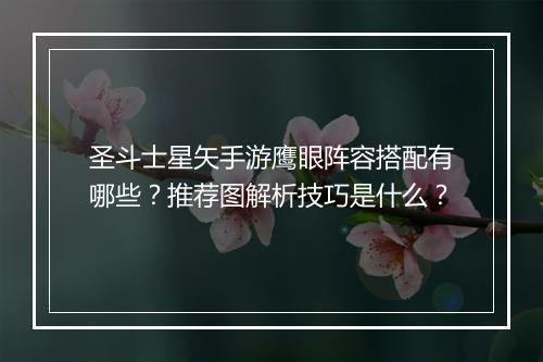 圣斗士星矢手游鹰眼阵容搭配有哪些？推荐图解析技巧是什么？