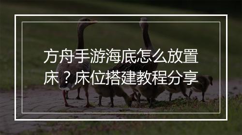 方舟手游海底怎么放置床？床位搭建教程分享
