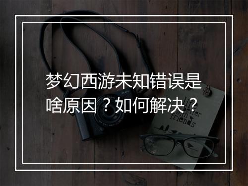 梦幻西游未知错误是啥原因？如何解决？