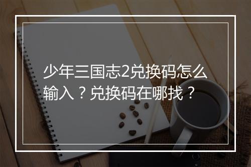 少年三国志2兑换码怎么输入？兑换码在哪找？
