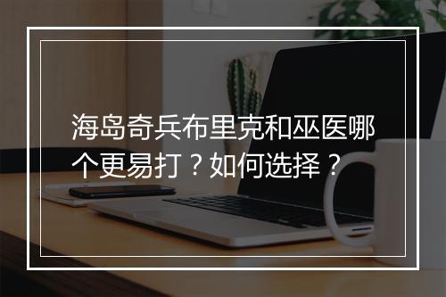 海岛奇兵布里克和巫医哪个更易打？如何选择？