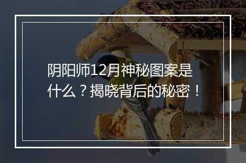 阴阳师12月神秘图案是什么?揭晓背后的秘密!