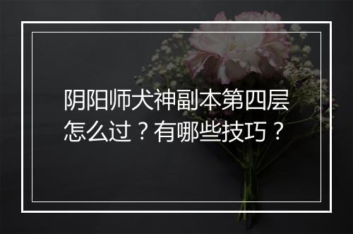 阴阳师犬神副本第四层怎么过?有哪些技巧?