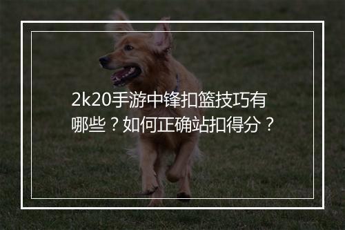 2k20手游中锋扣篮技巧有哪些?如何正确站扣得分?