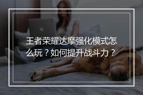 王者荣耀达摩强化模式怎么玩?如何提升战斗力?