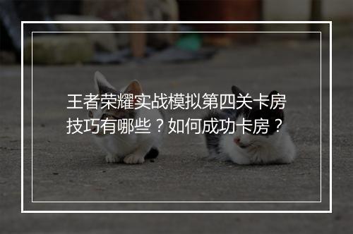 王者荣耀实战模拟第四关卡房技巧有哪些?如何成功卡房?