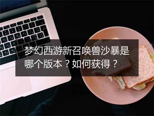 梦幻西游新召唤兽沙暴是哪个版本？如何获得？