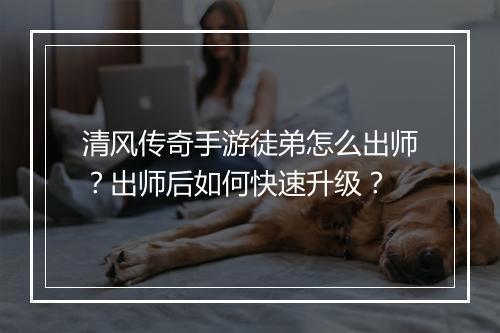 清风传奇手游徒弟怎么出师?出师后如何快速升级?