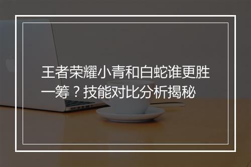 王者荣耀小青和白蛇谁更胜一筹?技能对比分析揭秘