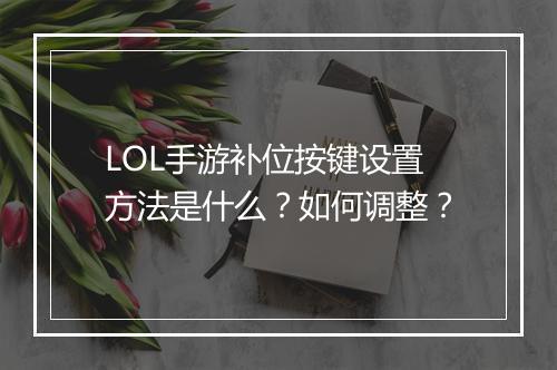 LOL手游补位按键设置方法是什么?如何调整?