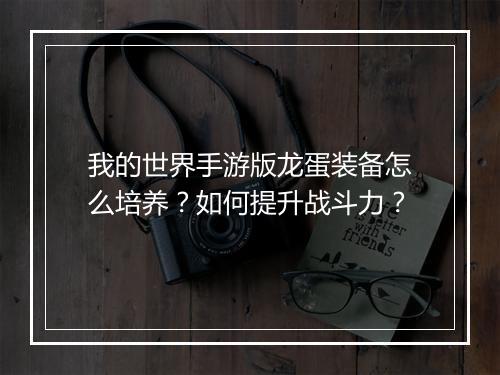 我的世界手游版龙蛋装备怎么培养?如何提升战斗力?