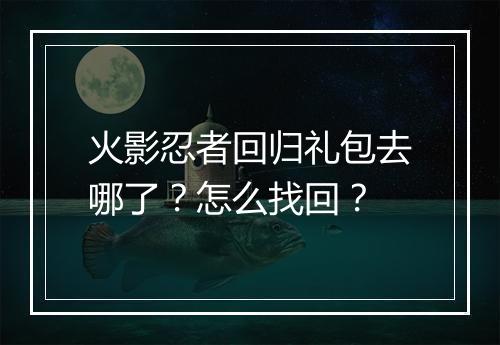 火影忍者回归礼包去哪了?怎么找回?