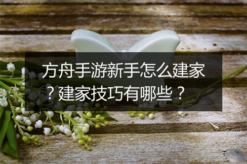 方舟手游新手怎么建家?建家技巧有哪些?