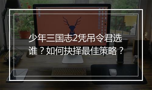 少年三国志2凭吊令君选谁?如何抉择最佳策略?