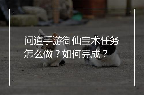 问道手游御仙宝术任务怎么做?如何完成?