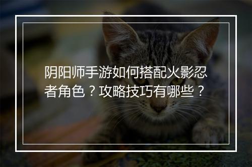 阴阳师手游如何搭配火影忍者角色？攻略技巧有哪些？