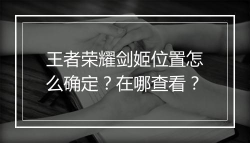 王者荣耀剑姬位置怎么确定?在哪查看?