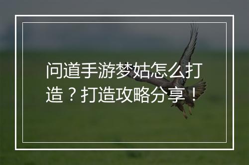 问道手游梦姑怎么打造？打造攻略分享！