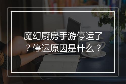 魔幻厨房手游停运了?停运原因是什么?