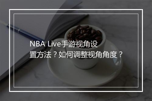 NBA Live手游视角设置方法?如何调整视角角度?