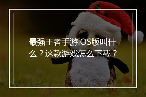 最强王者手游iOS版叫什么?这款游戏怎么下载?