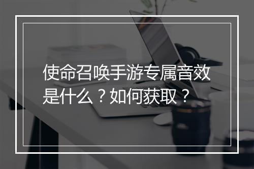 使命召唤手游专属音效是什么?如何获取?