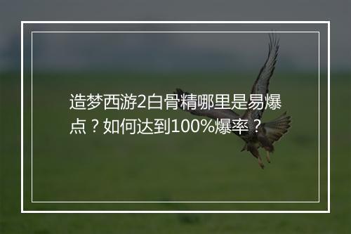 造梦西游2白骨精哪里是易爆点？如何达到100%爆率？
