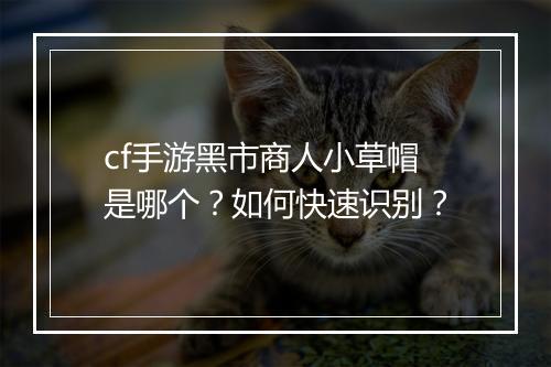 cf手游黑市商人小草帽是哪个?如何快速识别?