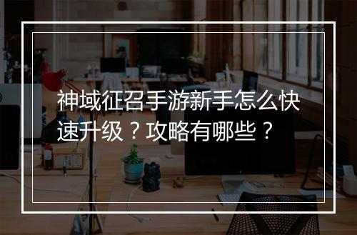 神域征召手游新手怎么快速升级?攻略有哪些?