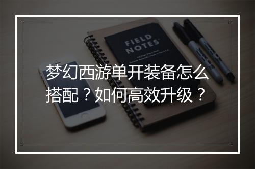 梦幻西游单开装备怎么搭配?如何高效升级?
