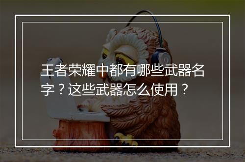 王者荣耀中都有哪些武器名字?这些武器怎么使用?