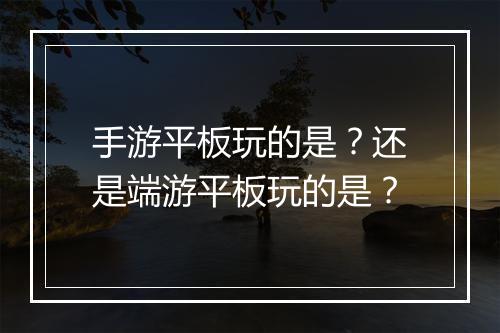 手游平板玩的是?还是端游平板玩的是?