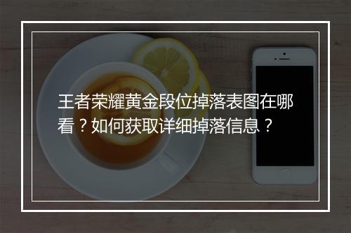 王者荣耀黄金段位掉落表图在哪看?如何获取详细掉落信息?