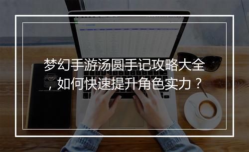 梦幻手游汤圆手记攻略大全,如何快速提升角色实力?