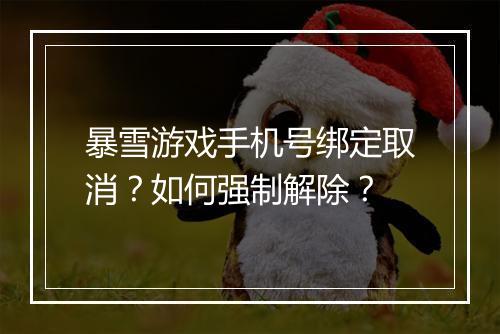 暴雪游戏手机号绑定取消？如何强制解除？