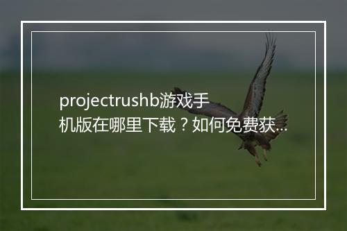 projectrushb游戏手机版在哪里下载?如何免费获得?