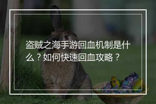 盗贼之海手游回血机制是什么?如何快速回血攻略?